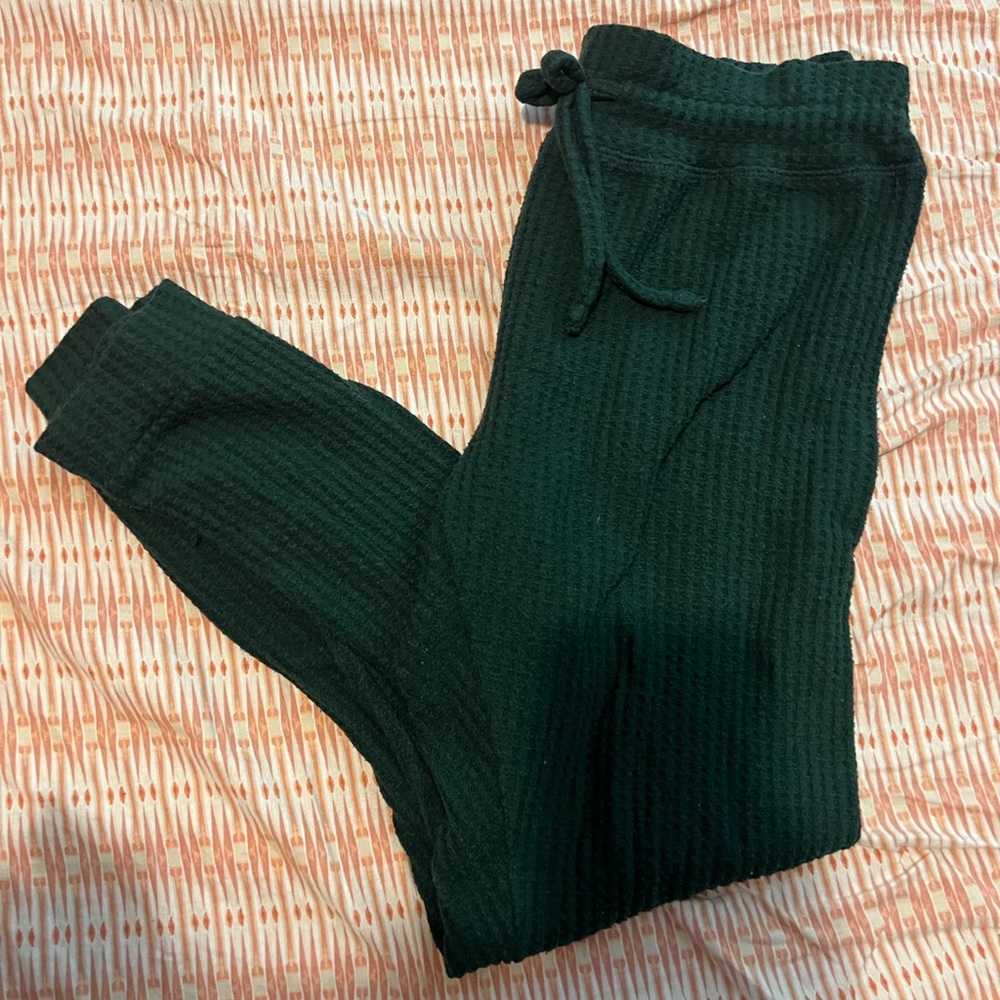 Beyond Yoga green waffle knit sweatpants